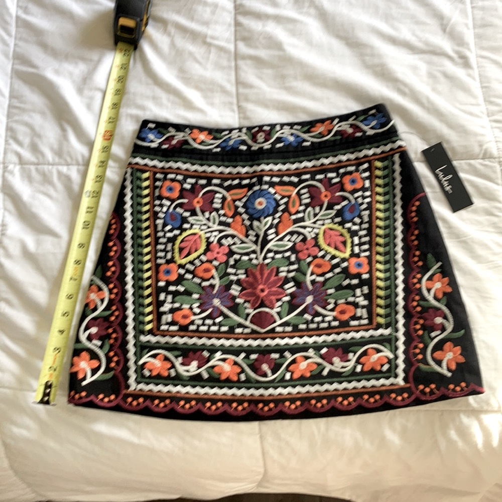 Lulu’s embroidered skirt